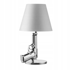 Lampka Nocna Biurkowa Stołowa Chrom E27 Led