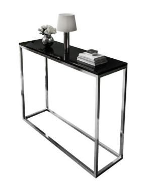 Konsola MODERN II szafka czarny połysk chrom 100 cm