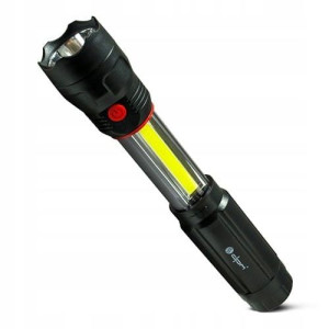 Teleskopowa latarka COB LED, 55+150 lm