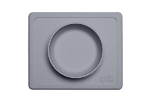 Silikonowa miseczka z podkładką 2w1 Mini Bowl szara EZPZ