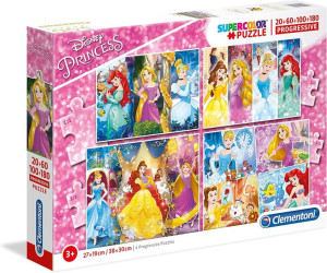Puzzle Supercolor - 4w1 - Disney Princess - 340 El. - Clementoni - 07721