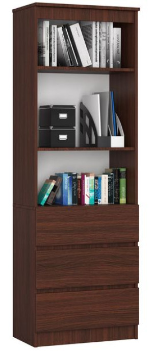 Regał Biurowy R 60 Cm Clp 3 Szuflady 2 Półki Wenge