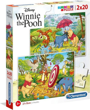 Puzzle Supercolor - Kubuś Puchatek - 2x20 Elementów - Clementoni - 24516