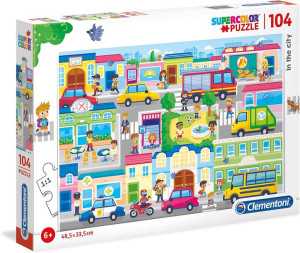 Puzzle Supercolor - W Mieście - 104 Elementy - Clementoni - 27114
