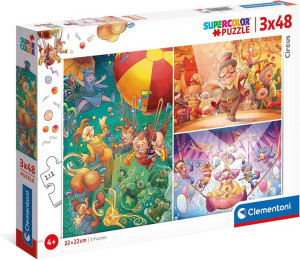 Puzzle Supercolor - Cyrk - 3x48 Elementy - Clementoni - 25264