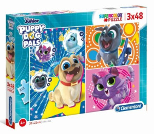 Puzzle Supercolor - Puppy Dog Pals - 3x48 Elementy - Clementoni - 25247