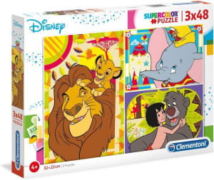Puzzle Supercolor - Disney Classic - 3x48 Elementy - Clementoni - 25236