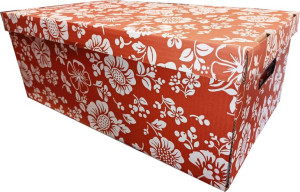 PUDEŁKO KARTONOWE OZDOBNE 55x32x21cm Kwiaty Flekso