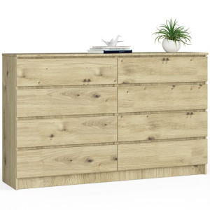 Komoda Do Salonu K 160 Cm 8 Szuflad - Dąb Artisan