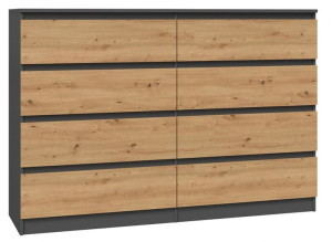 Komoda Z 8 Szufladami M8 140cm Antracyt-dąb Artisan