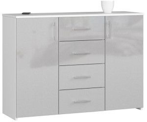 Komoda K 45 110 Cm Biała / Metalik Połysk