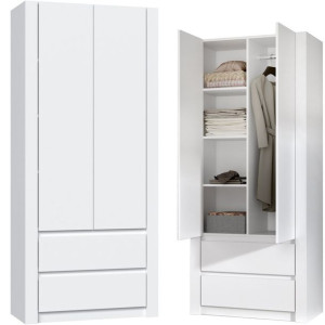 Szafa Garderoba 2 Szuflady 90 Cm Deko 2d2s Biel