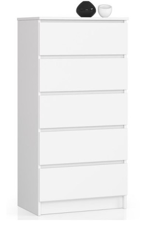 Komoda K 60 Cm 5 Szuflad Biała