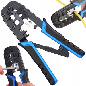 Zaciskarka Mocny Zaciskacz Wtyków Rj45 Lan 3w1