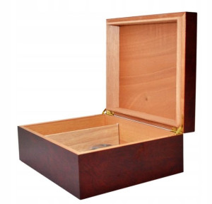 Bordowy Humidor na 25 Cygar Cedr