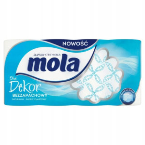 Mola Blue Dekor, papier toaletowy 2 warstw 8 rolek