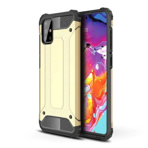 Hybrid Armor Pancerne Hybrydowe Etui Pokrowiec Samsung Galaxy A71 Złoty