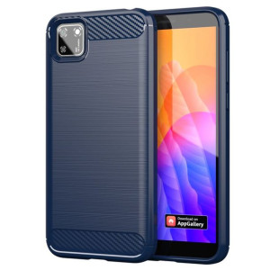 Carbon Case Elastyczne Etui Pokrowiec Huawei Y5p Niebieski