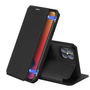 Dux Ducis Skin X Kabura Etui Pokrowiec Z Klapką Iphone 12 Pro Max Czarny