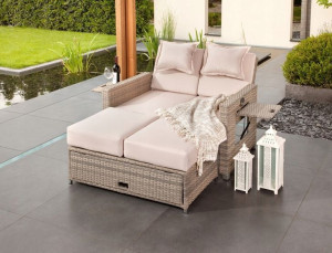 Sofa Ogrodowa Leżanka Rozkładana Z Poduszkami 3w1! Wyjątkowa !