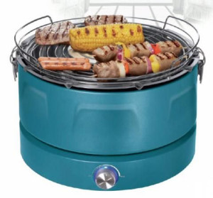Automatyczny Grill Węglowy Bezdymny +torba Baterie Niebieski