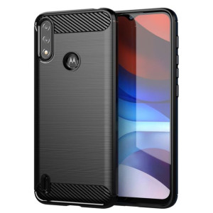 Carbon Case Elastyczne Etui Pokrowiec Motorola Moto E7 Power Czarny