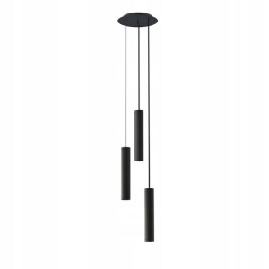 Potrójna Czarna Lampa Wisząca Baton Black Iii Zwis