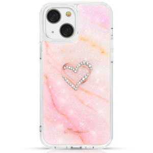 Kingxbar Epoxy Series Etui Z Kryształami Swarovskiego Iphone 13 Marmurowy