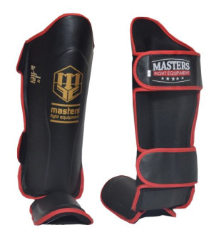 Ochraniacze na piszczele i stopę nagolenniki Kickboxing MASTERS NS-3 XL