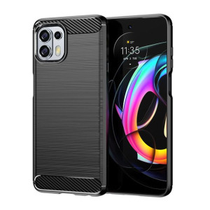 Carbon Case Elastyczne Etui Pokrowiec Motorola Moto Edge 20 Lite Czarny