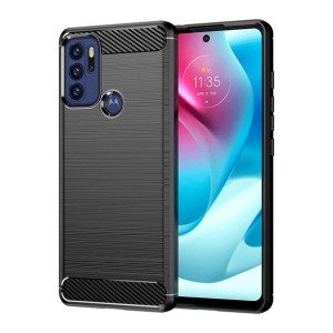 Carbon Case Elastyczne Etui Pokrowiec Motorola Moto G60s Czarny