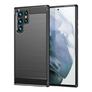 Carbon Case Elastyczne Etui Pokrowiec Samsung Galaxy S22 Ultra Czarny
