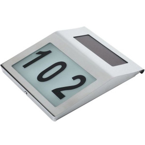 Podświetlenie numeru domu solarne srebrne