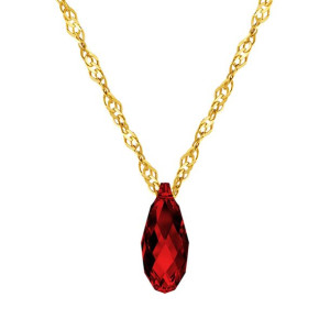 Złoty naszyjnik z kryształkiem Nature made with Swarovski próba 585