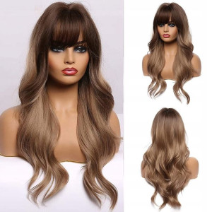 Włosy Długie Kręcone Syntetyczne Jasny brąz 61cm