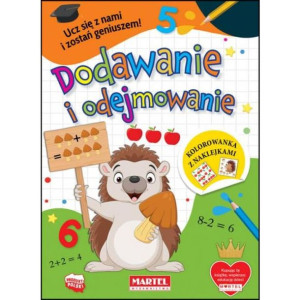 Kolorowanka z naklejkami. dodawanie i odejmowanie