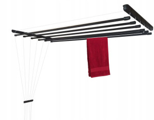 Suszarka Sufitowa Stalowa Czarna 6 Prętów- 170 Cm