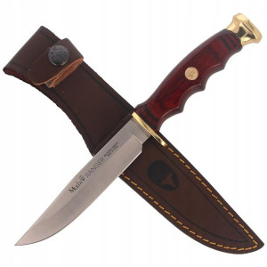 Nóż myśliwski bowie 120mm + skórzana pochwa MUELA