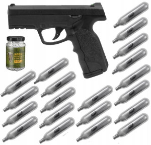 Pistolet na CO2 mocny Steyr M9 6 mm + akcesoria