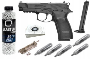 Pistolet Asg Co2 Na Kulki Bardzo Mocny + Akcesoria