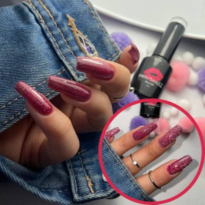 RJ 8048 Smartnail Flash Lakier hybrydowy Disco Gel 6ml 6g CZERWONY BROKATOW