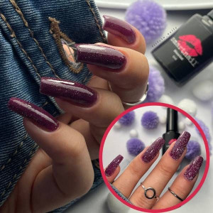 RJ 8046 Smartnail Flash Lakier hybrydowy Disco Gel 6ml 6g FIOLETOWY BROKATO