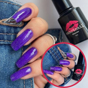 RJ 8044 Smartnail Flash Lakier hybrydowy Disco Gel 6ml 6g BROKATOWY FIOLETO