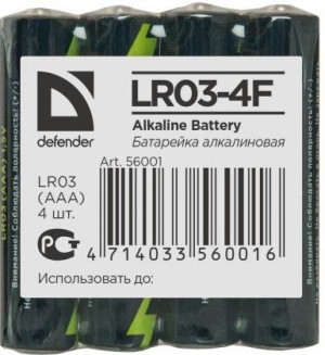 Baterie alkaliczne Defender LR03-4F in film AAA - 4 szt folia