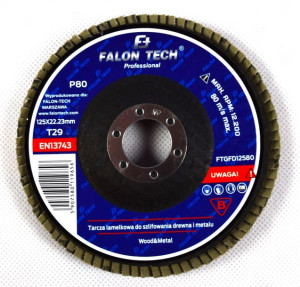 Tarcza lamelkowa listkowa do szlifowania 125mm P80 Falon-Tech