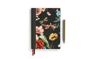 AKADEMICKI PLANNER KSIĄŻKOWY. Dark Flower