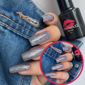 RJ 7014 Smartnail Flash Lakier hybrydowy Disco Gel 6ml 6g CZARNY SREBRNY No