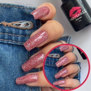 RJ 7013 Smartnail Flash Lakier hybrydowy Disco Gel 6ml 6g CZERWONY BROKATOW