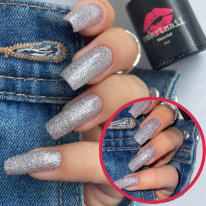 RJ 7003 Smartnail Flash Lakier hybrydowy Disco Gel 6ml 6g 6 BROKATOWY SREBR