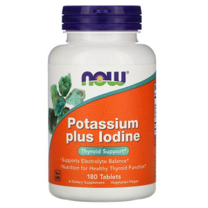 Now Foods Potassium Plus Iodine 180 tabletek